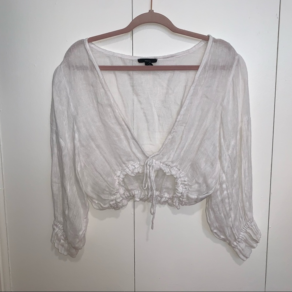 Trois the Label Crop Gauze Cover Up